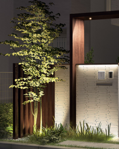 外構照明　鉛直面